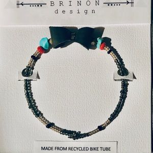 Bracelet handmade from recycled bike tubes